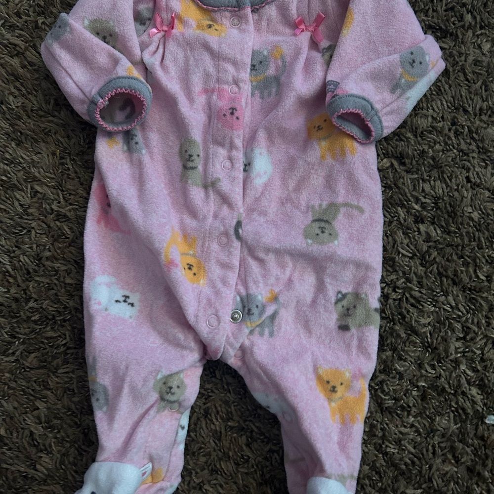Child of Mine Pink and Gray doggie footie!